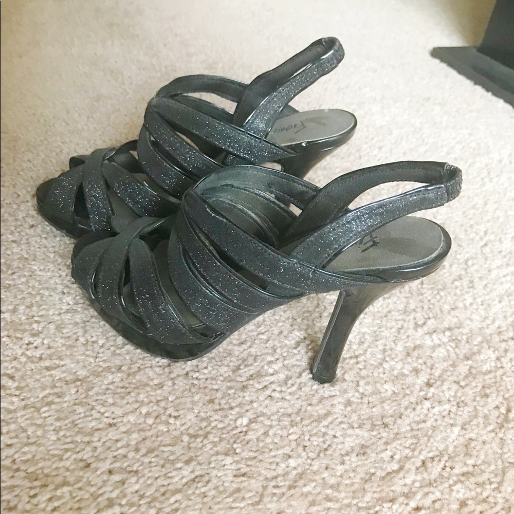 High Heel Strap Open Toe Platform Pump